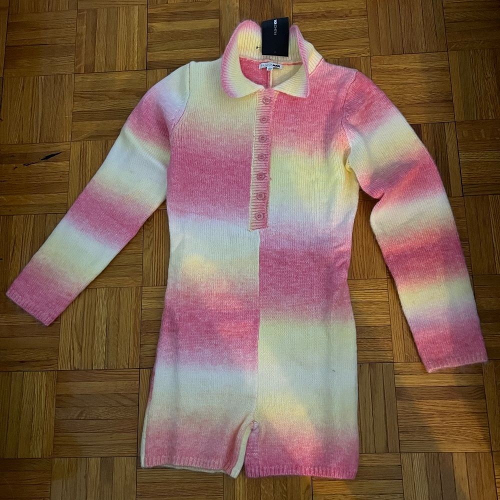 Fashion Nova ombré knit short romper